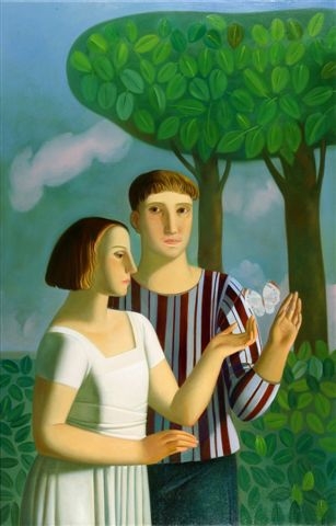 اللوحة للفنانة عفيفه لعيبي